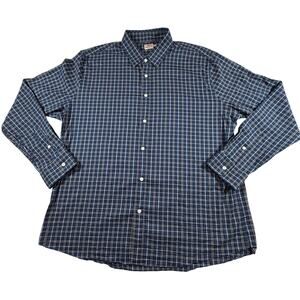 Faherty Movement Performance Stretch Shirt Soft Airy Blue White Plaid Men Sz XXL